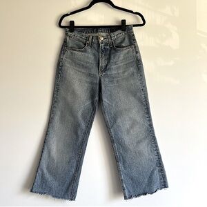 Rag & Bone Cropped High Rise Jeans Raw Edge with Stretch Size 25